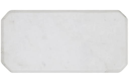 rectangular marble serving board with angled edges